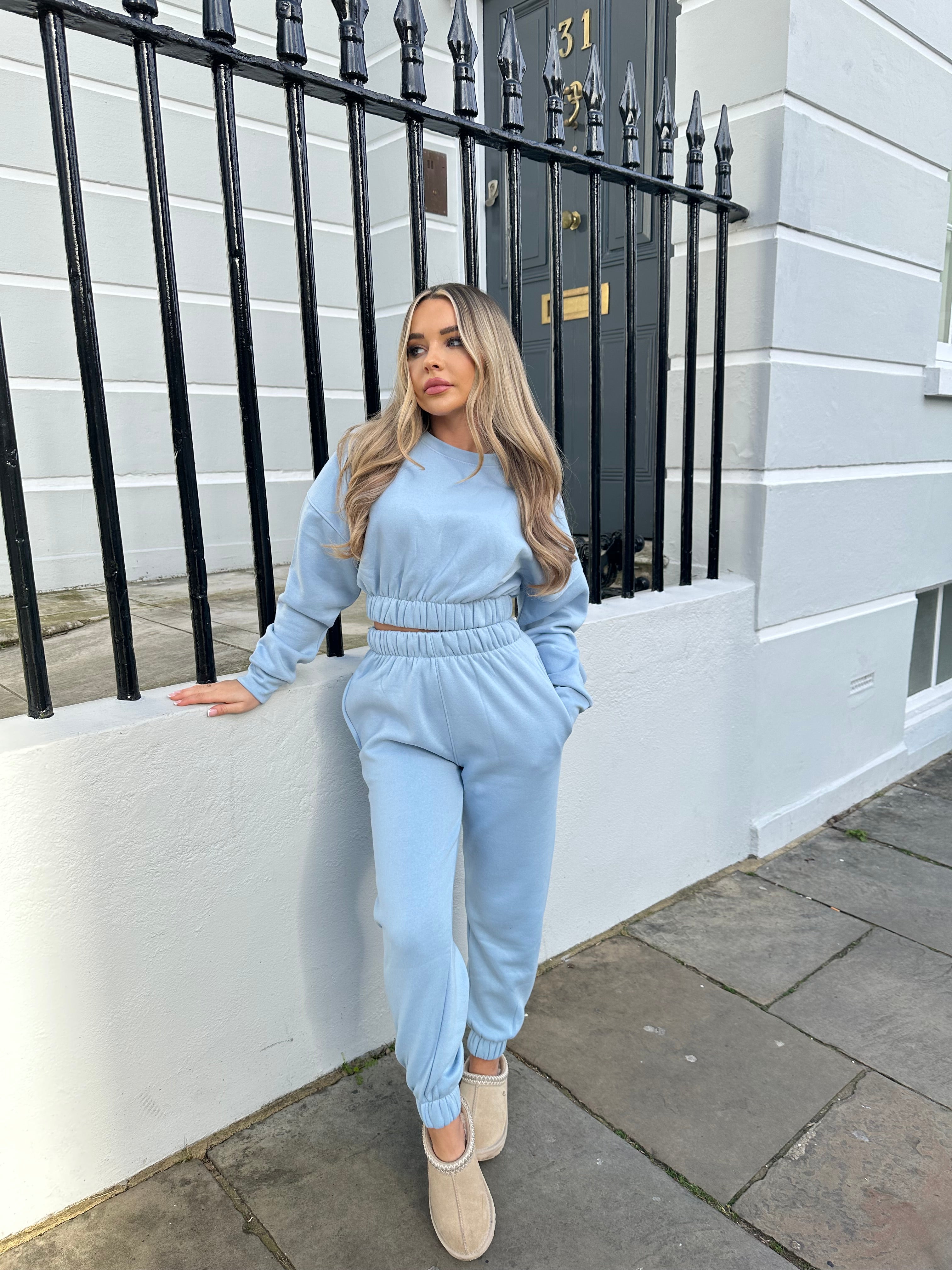 Crop Jogger Set - Blue