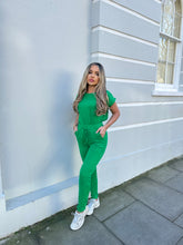 basic short sleeve lounge set - green