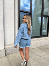 gold button denim jacket