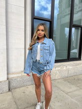 gold button denim jacket