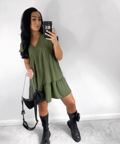 Swing dress - khaki